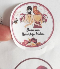 Resim 48 Adet 4 Cm Kişiye Özel Bekarlığa Veda Baskılı Mat Etiket Sticker 2 