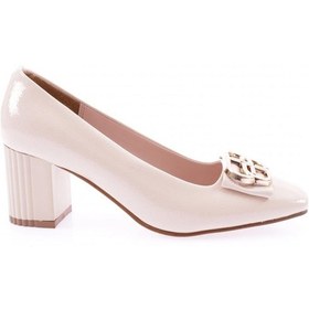 Resim Dgn K670 Kadin Demir Aksesuarli Topuklu Ayakkabi K670-1510-R9110 Bej 