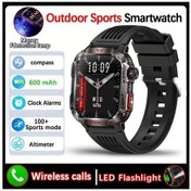 Resim Cloud011 Siyah Outdoor Akıllı Saat: Pusula, Spor, Hava Durumu, Bildirim, Kablosuz Arama, Led Fener, Ip68 Su Geçirmez, 600mah Pil. Diğer 