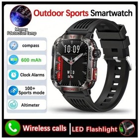 Resim Cloud011 Siyah Outdoor Akıllı Saat: Pusula, Spor, Hava Durumu, Bildirim, Kablosuz Arama, Led Fener, Ip68 Su Geçirmez, 600mah Pil. Diğer 