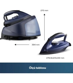 Resim Homend Steamwork 1168H Buhar Kazanlı Ütü Lacivert 