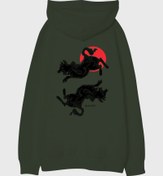 Resim Kurt Gibi Viskili Oversize Unisex Kapüşonlu Sweatshirt 
