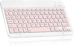 Resim Valkyrie Bluetooth 10 inç Ios Windows Android Uyumlu Kablosuz Klavye - Türkçe - Şarjlı - Sessiz - Multimedia - Ultra İnce Pembe 