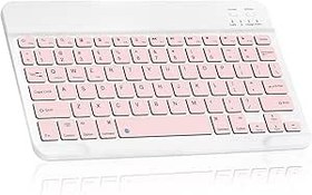 Resim Valkyrie Bluetooth 10 inç Ios Windows Android Uyumlu Kablosuz Klavye - Türkçe - Şarjlı - Sessiz - Multimedia - Ultra İnce Pembe 