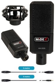 Resim Lastvoice Midex Special Paket-3 Stüdyo Ekipmanları Ses Kartı Condenser Mikrofon Kulaklık Stand Full Set 