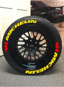 Resim Performance Stickers Lastik Yazısı Mıchelın Sarı Bayrak Kırmızı 8 Adet 1.sınıf Kalıte Solmaz Stıcker 