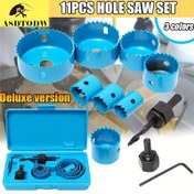 Resim 11 parça/set Delik Testere Seti Araçları 19-64mm Ahşap Metal Alaşımlı Yuvarlak Dairesel Kılıflı 