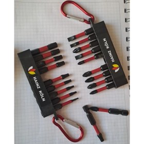 Resim Matkap Için Bits Vidalama Ucu ve Yıldız Alyen Seti 20LI Profesyonel Ph2 Pz2 Yıldız Düz Anahtarlıklı 