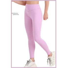 Resim Missmaral Kadın Llla Yüksek Bel Toparlayıcı Tayt Tam Boy Dalgıç Örme Kumaş Casual & Comfort 102101 Lila 