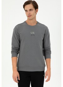 Resim U.S. Polo Assn. Erkek Comfort Fit Bisiklet Yaka Gri Basic Sweatshirt 50293420-VR024 