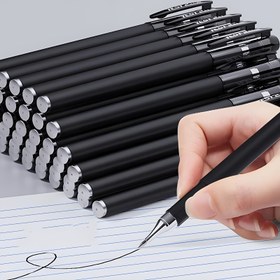 Resim Hızlı Kuruyan 5 Adet Jel Kalem - 0.5mm İnce Uç, Hızlı Kuruma, Siyah Mürekkep - Ofis ve Okul İçin Temel Malzemeler 