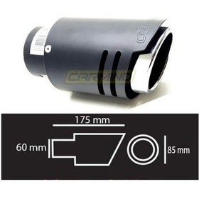 Resim Carmind Yan Kesik Kromajlı Siyah Egzoz Ucu C-442 