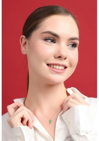 Resim Yeşil Biber Altın Kolye 43 Cm T14476 Renkli 