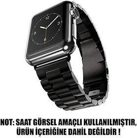 Resim Microsonic Apple Watch Series 7 45mm için Metal Stainless Steel Kordon Siyah [Watch Series 7 45mm ile Uyumlu Kordon - Siyah] 