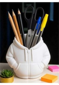 Resim Sanec Dekoratif Kapüşonlu Hoodie Tasarımlı Kalemlik Organizer & Masa Üstü Biblo Çok Renkli 