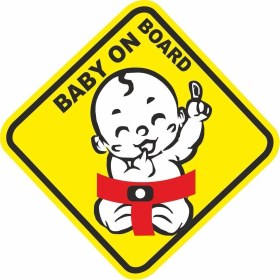 Resim Zobar Markt Arabada Bebek Var Araç Sticker (15X15 Cm) 