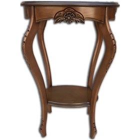 Resim Fiskos Çiçeklik 4Ayak Oyma Oval Model Parlak Kayın Ayak Parlak Ce 