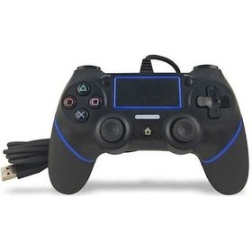 Resim Wholesale00 Ps4 Kolu Kablolu Kolu Kablo Oyun Denetleyicisi İçin Siyah-mavi, Daha Hızlı Kablo Kullanımı 