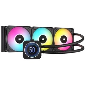 Resim Corsair 360mm H150i Elite Lcd Xt Cw-9060075-ww Rgb Sıvı Soğutmalı Işlemci Fanı 