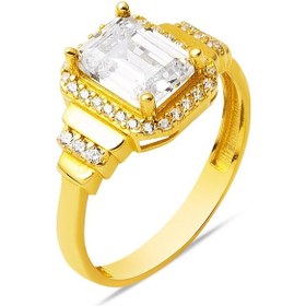 Resim 14 Ayar Altın Baget Taşlı Yüzük YZCAY14K22324 