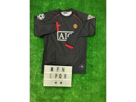 Resim Cristiano Ronaldo Uzun Kol 2008 Sezonu Nostalji Manchester United Siyah Renk Forma / Retro Ronaldo Forma 