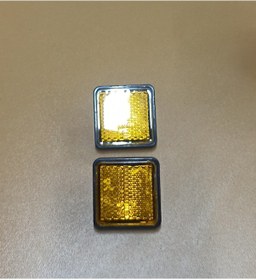 Resim Kare Sarı Renk Reflektör Plastik 6mm Vida Bağlantı 2 Adet 
