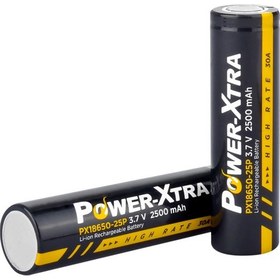 Resim Power-Xtra PX18650-25P - 3.7V 2500 Mah Li-Ion Şarjlı Matkap Pili Tekli - 12C - 30A 