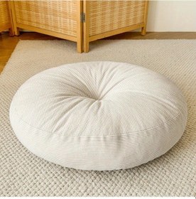 Resim Elmpaly Yuvarlak Yastık Ve Tatami Matları, Off White, 40x40x13cm, 4 Mevsim Kullanım Açık Beyaz Boyut 