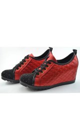 Resim Beety 706 Kırmızı Hakiki Deri Gizli Platform Kadın Ayakkabı 