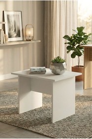 Resim Yurudesign Vario B Ofis Sehpası Yan Sehpa Beyaz 60x50 cm 