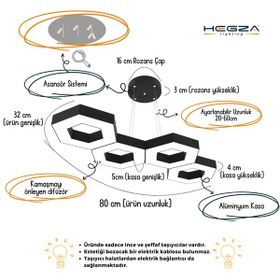 Resim Catena Siyah Kasa, Beyaz Işık Modern Sarkıt Led Avize Siyah 