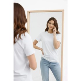 Resim Marsilyan- Bisiklet Yaka Tişört Regular Kalıp Basic Pamuklu Günlük Kullanım T-Shirt - Beyaz 