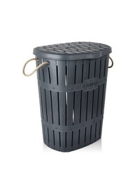 Resim Bayev Siyah Bambu Halatlı Kirli Çamaşır Sepeti Çamaşırlık Diğer 