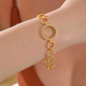 Resim Gümüş Çeyrek Takılabilen Altın Kaplama Kadın Bileklik 