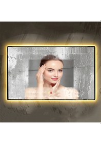 Resim H 80x100cm Buğu Çözücülü Dokunmatik Işıklı Ledli Banyo Aynası 