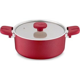 Resim Jumbo Swiss Crystal Red 7 Parça Tencere Seti Kırmızı 