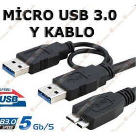 Resim Micro Usb 3.0 Hdd Y Kablo - Usb 3.0 Hard Disk Kablosu 