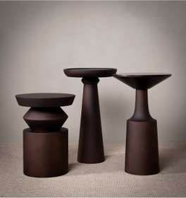 Resim Simillo Home&Living Wood Wooden 3'lü Fiskos Yan Sehpa Timeless Mantar Sehpa - Mushroom Table 3 pieces - Trio Series 