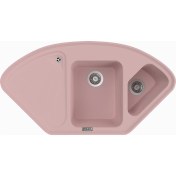 Resim POLEX Cristalüx Granit Evye P-CR1 Pembe Tezgah Altı Ve Tezgah Üstü Mutfak Evyesi 104,5x57cm 
