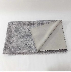 Resim Koltuk Çekyat Örtüsü Açık Gri Damar Desenli Kaymaz Taban Süngerli Üst Kumaş Kadife 