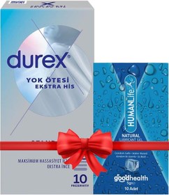Resim Durex Yok Ötesi Ekstra İnce Ekstra His 10'lu Prezervatif + Humanlife 5 Gr X 10 Doğal Jel Lubricant 