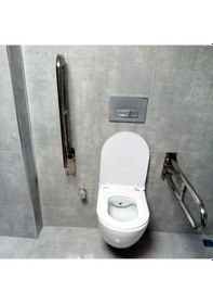 Resim Engelli Tutunma Barı Tuvalet Kağıtlıklı Banyo Wc Paslanmaz Mat Sa 