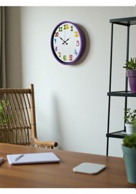 Resim Büro Ev Ofis Çocuk Odası Duvar Saati İçin 36cm Mor Mekanizma Diğer 