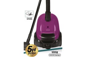 Resim Mor Yıkanabilir Toz Torbalı Elektrikli Süpürge, 2,5 Litre Kapasiteli, 5 Yıl Garantili 