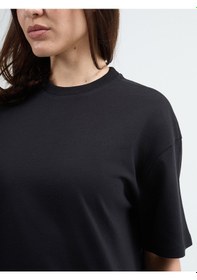 Resim Jud Emilia 80002 Oversize Siyah Kadın Basic T-shirt SIYAH 