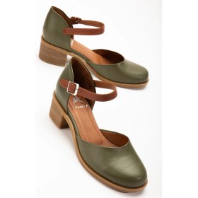 Resim Analin Shoes Kadın Deri Bilekten Bağlı Sandalet 2888 Sandalet Dark Olıve 40 