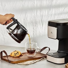 Resim Karaca Just Coffee Aroma 2 In 1 Filtre Kahve ve Çay Demleme Makinesi Bej 
