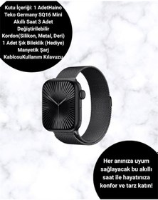 Resim Sq-16 Mini Series 10 Dokunmatik Akıllı Saat Kalp Ritmi, Spo2, Uyku Takibi 
