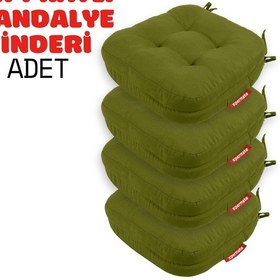 Resim Xpermate 4'lü Çift Kat Sandalye Minderi 42x42x8 Yeşil 
