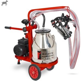 Resim Melasty Ecomini Last Point İkili Keçi Süt Sağma Makinesi Paslanmaz Güğüm-kauçuk Memelik Kuru Pompa -3180 